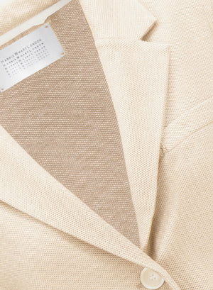 Stand up collar blazer honeycomb crafted with a Loro Piana fabric
