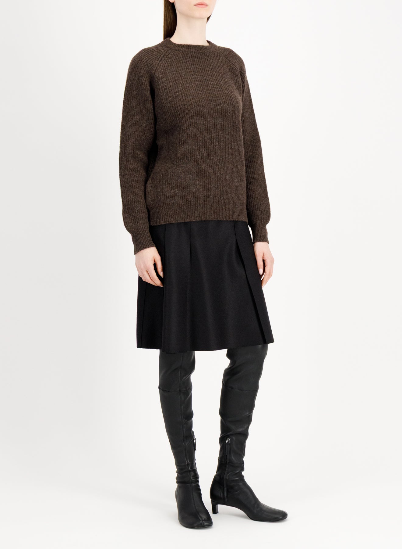 Raglan crew neck sweater - crafted with Todd and Duncan Superfine Lamb’s wool yarn