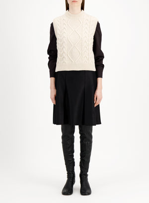 Cable-knit vest - crafted with Todd and Duncan Superfine Lamb’s wool yarn
