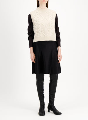 Cable-knit vest - crafted with Todd and Duncan Superfine Lamb’s wool yarn