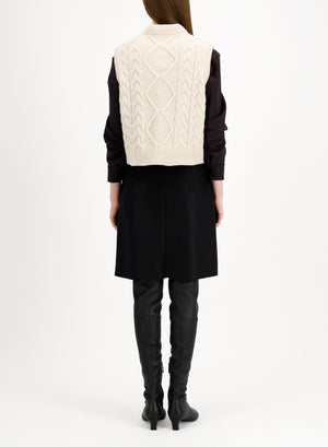Cable-knit vest - crafted with Todd and Duncan Superfine Lamb’s wool yarn