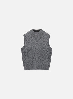 Cable-knit vest - crafted with Todd and Duncan Superfine Lamb’s wool yarn
