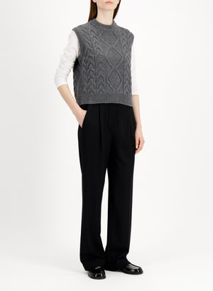 Cable-knit vest - crafted with Todd and Duncan Superfine Lamb’s wool yarn