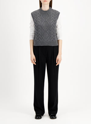 Cable-knit vest - crafted with Todd and Duncan Superfine Lamb’s wool yarn