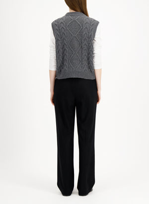 Cable-knit vest - crafted with Todd and Duncan Superfine Lamb’s wool yarn
