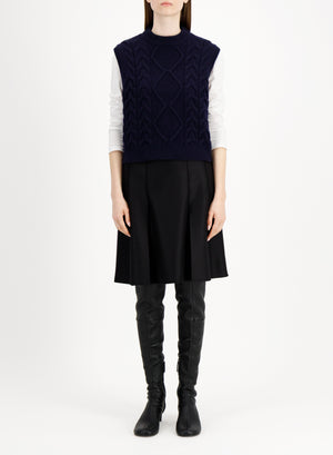 Cable-knit vest - crafted with Todd and Duncan Superfine Lamb’s wool yarn