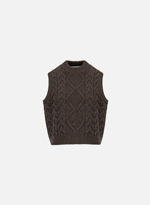 Cable-knit vest - crafted with Todd and Duncan Superfine Lamb’s wool yarn