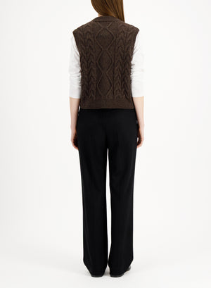 Cable-knit vest - crafted with Todd and Duncan Superfine Lamb’s wool yarn