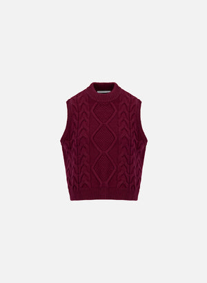 Cable-knit vest - crafted with Todd and Duncan Superfine Lamb’s wool yarn