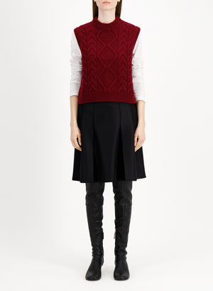 Cable-knit vest - crafted with Todd and Duncan Superfine Lamb’s wool yarn