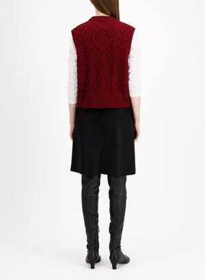 Cable-knit vest - crafted with Todd and Duncan Superfine Lamb’s wool yarn