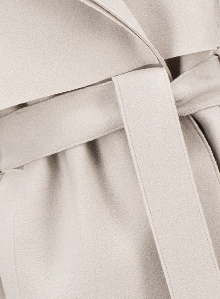 Long trench coat pressed wool