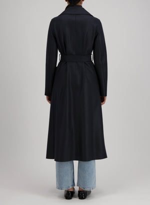 Long maxi coat pressed wool