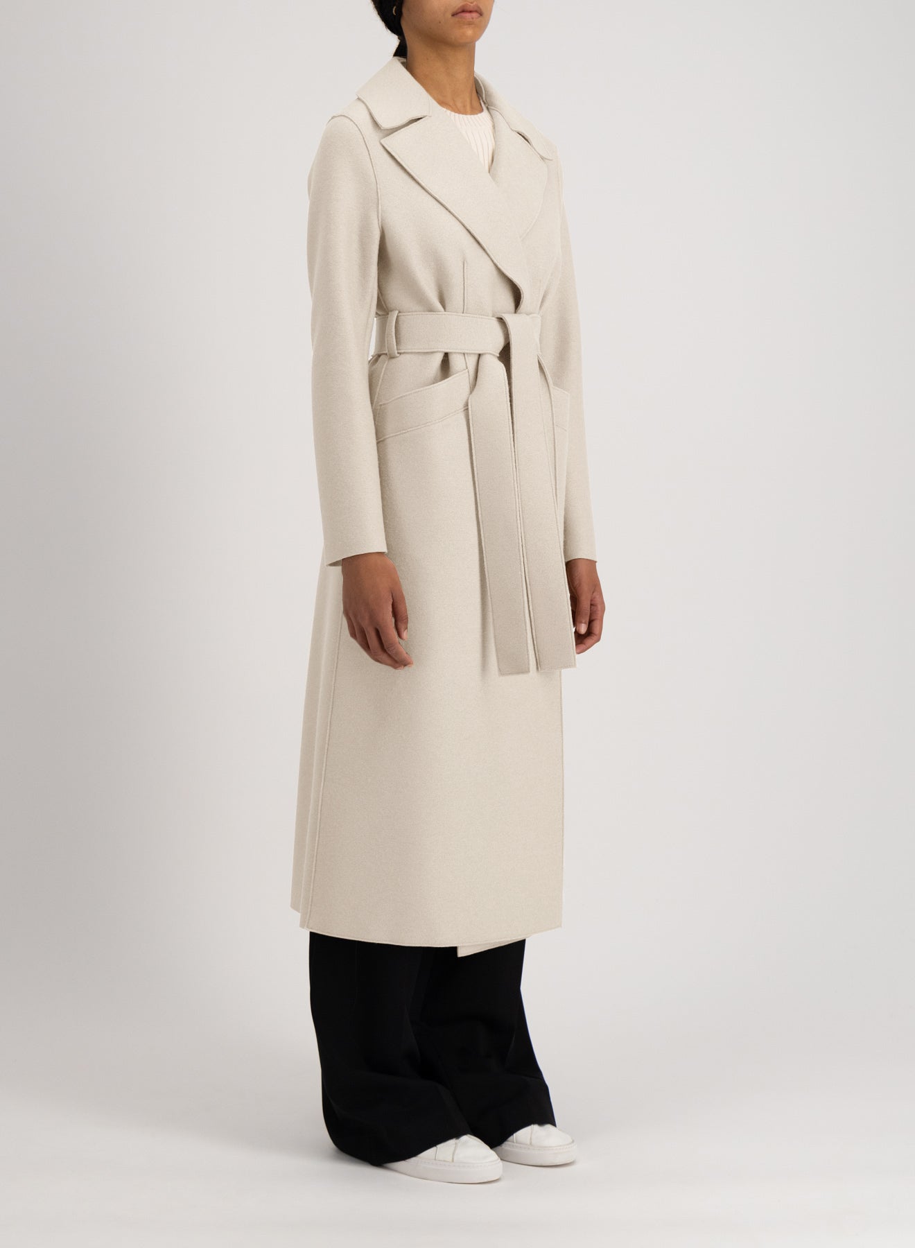 Long cream coat on sale