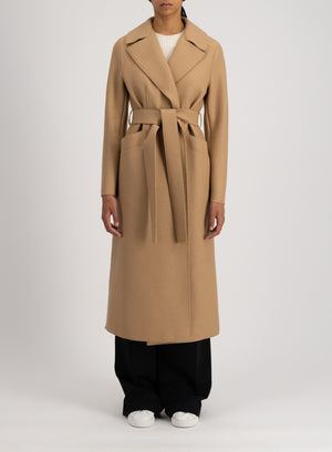 Long maxi coat pressed wool