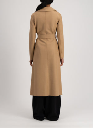 Long maxi coat pressed wool