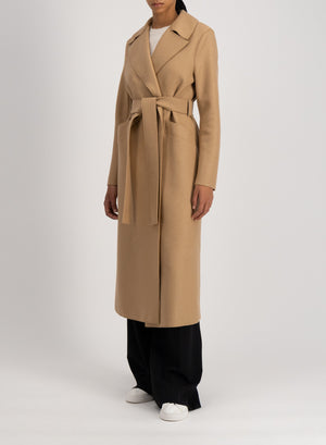 Long maxi coat pressed wool