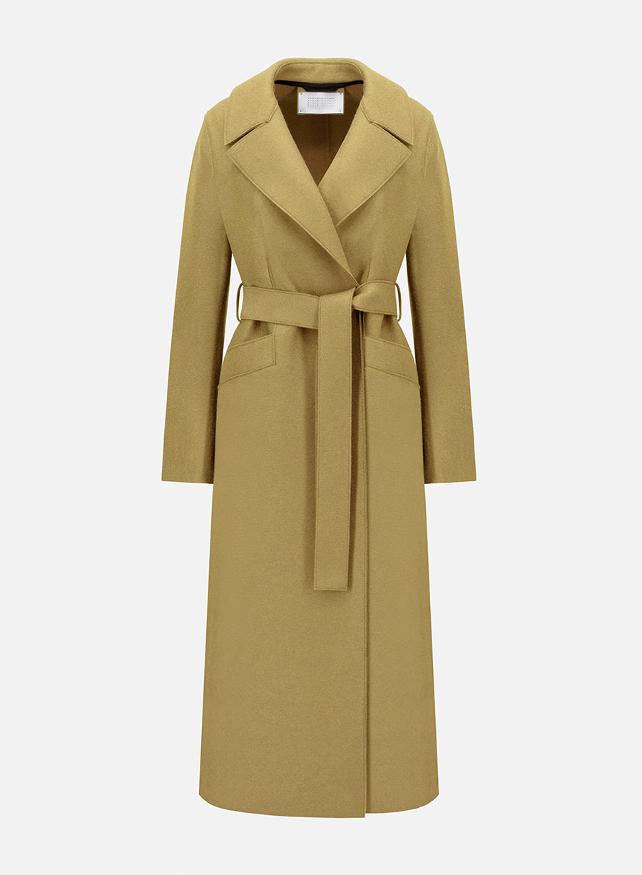 Long maxi coat pressed wool