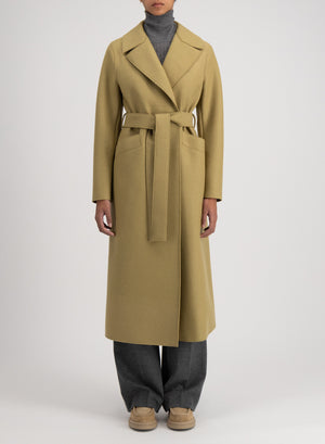 Long maxi coat pressed wool