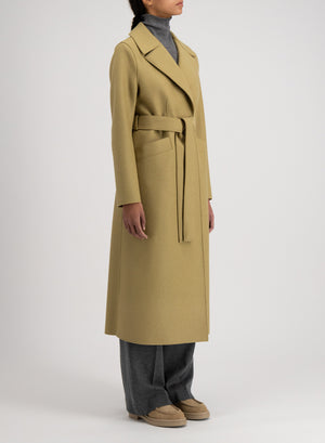 Long maxi coat pressed wool