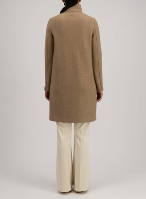 Egg shaped coat cashmere crafted with Loro Piana fabric