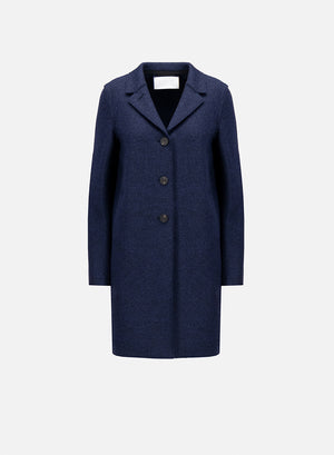 Button-up boxy coat pressed wool