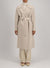 Belted long coat pressed wool and polaire