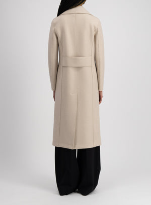 Military coat in pressed wool