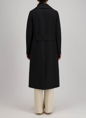 Military coat in pressed wool