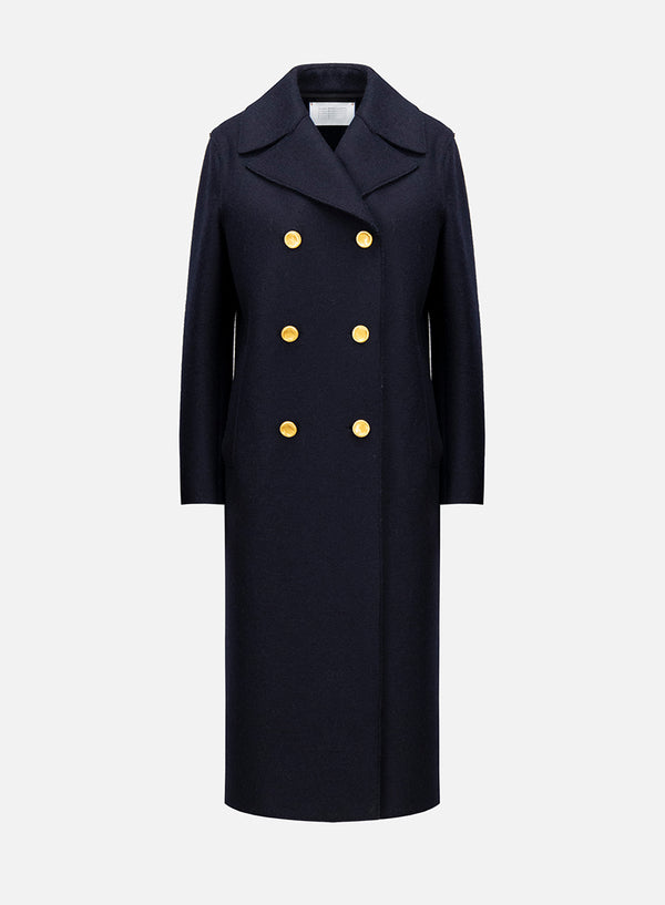 トレンチコート Harris Wharf London Double Breasted Golden Buttons Coat Harris Wharf London gold-button double-breasted Coat | Blue