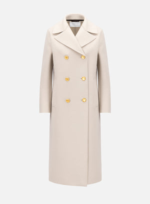 Military coat in pressed wool