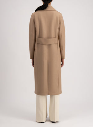 Military coat in pressed wool