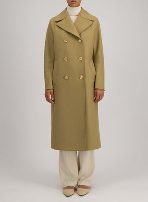 Military coat in pressed wool