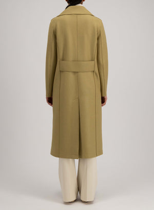 Military coat in pressed wool