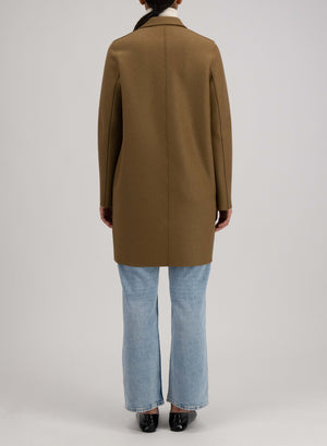 Cocoon coat pressed wool