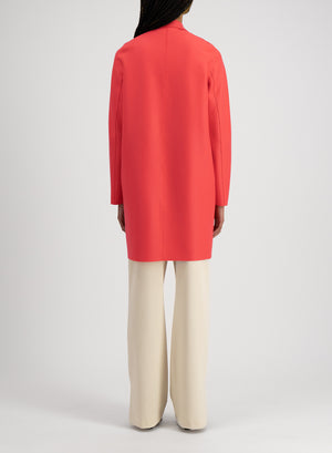 Cocoon coat in light pressed wool