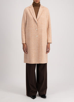 Overcoat wool & silk P.O.W pattern crafted with Loro Piana fabric