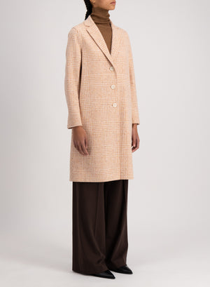 Overcoat wool & silk P.O.W pattern crafted with Loro Piana fabric