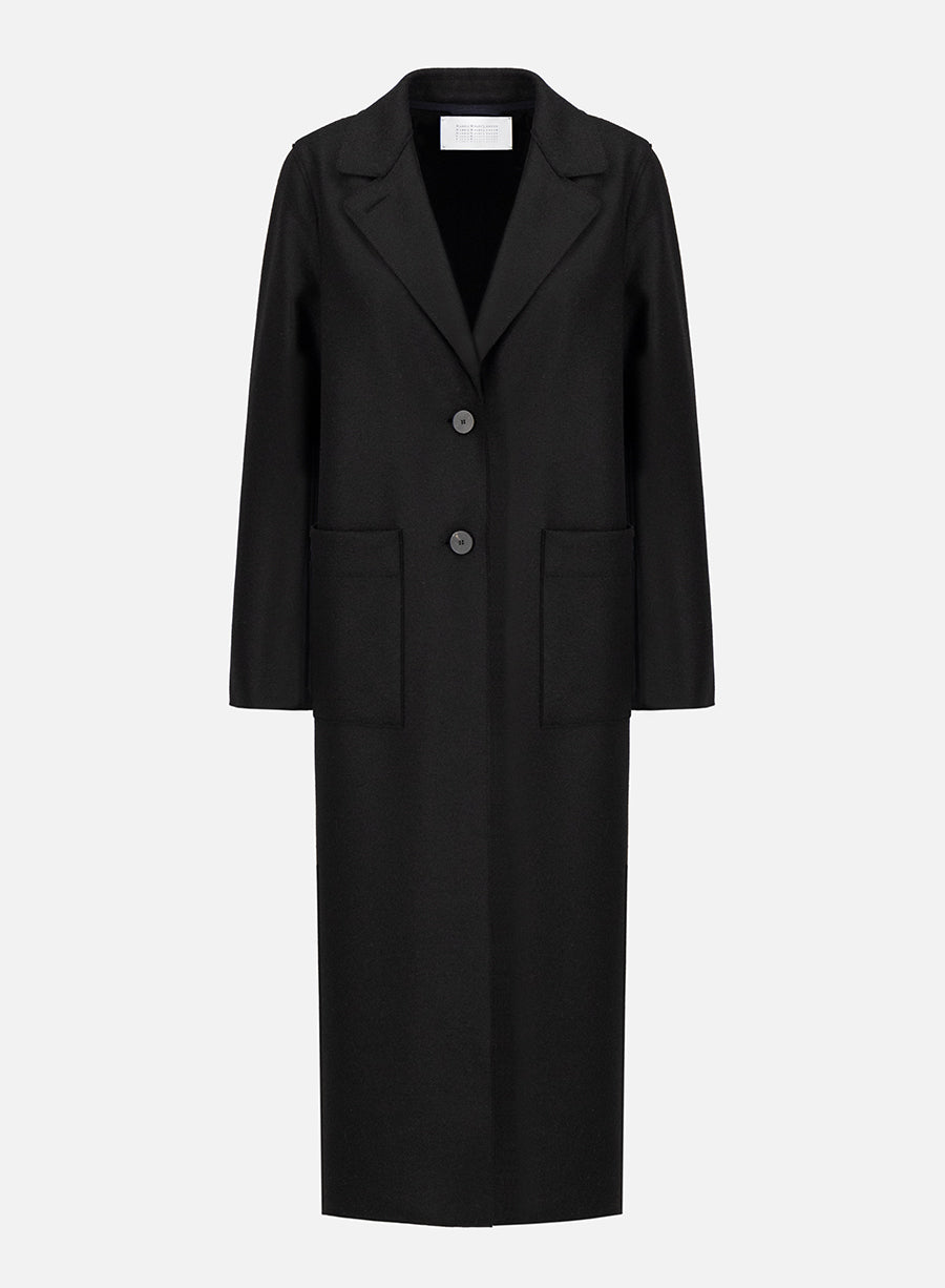 Long boxy coat light pressed wool