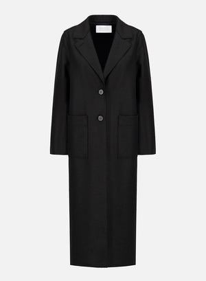 Long boxy coat light pressed wool