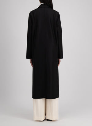 Long boxy coat light pressed wool