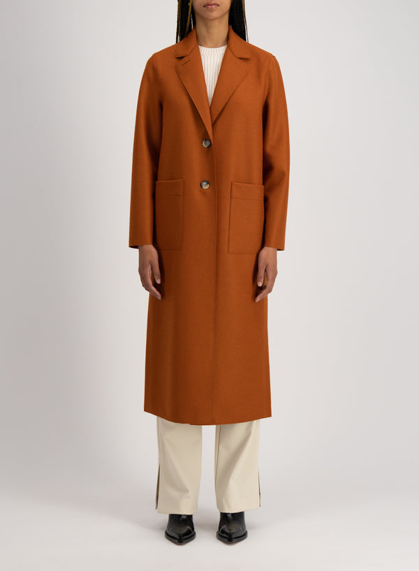 Long boxy coat light pressed wool - Harris Wharf London .com