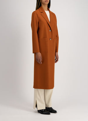 Long boxy coat light pressed wool