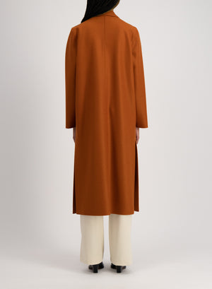 Long boxy coat light pressed wool