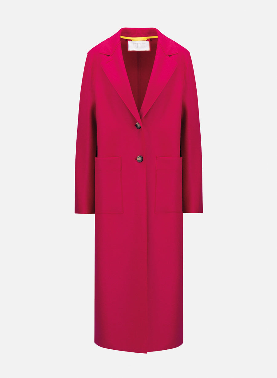 Long boxy coat light pressed wool