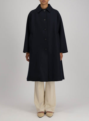 Balmacaan pressed wool with quilted lining