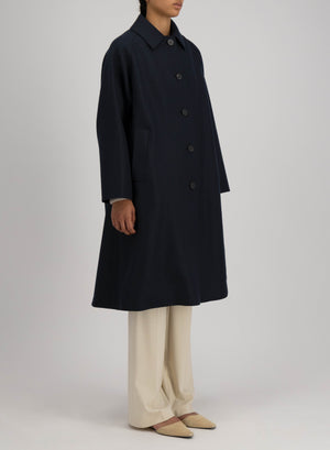 Balmacaan pressed wool with quilted lining