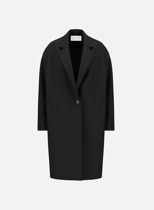 Oversized coat pressed wool and polaire