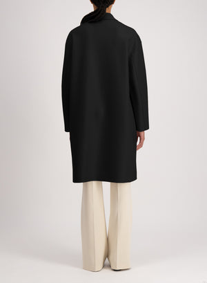 Oversized coat pressed wool and polaire