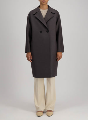 Dropped shoulder coat pressed wool